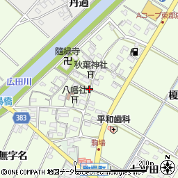 愛知県西尾市駒場町屋敷周辺の地図