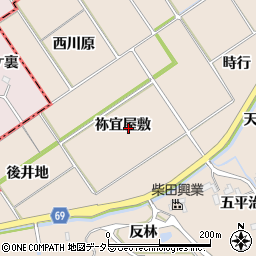 愛知県新城市八名井祢宜屋敷周辺の地図
