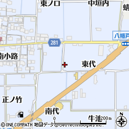 京都府八幡市戸津東代203周辺の地図