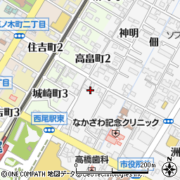 愛知県西尾市寄住町神明43周辺の地図