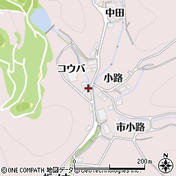 愛知県豊川市財賀町コウバ周辺の地図