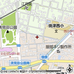 静岡県焼津市三ケ名1736-1周辺の地図