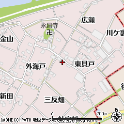 愛知県豊川市江島町三反畑周辺の地図