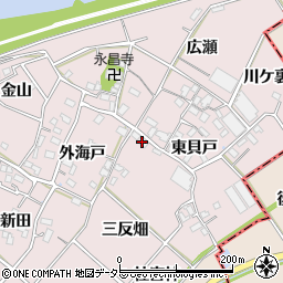 愛知県豊川市江島町（三反畑）周辺の地図