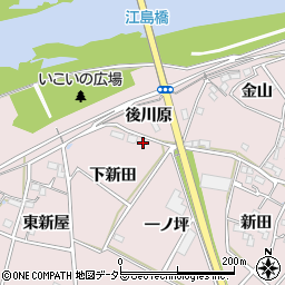 愛知県豊川市江島町下新田周辺の地図
