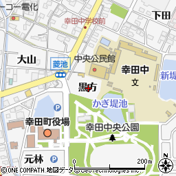 愛知県額田郡幸田町菱池黒方周辺の地図