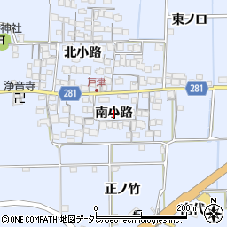 京都府八幡市戸津（南小路）周辺の地図