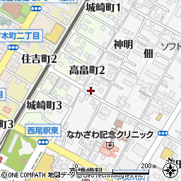 愛知県西尾市寄住町神明36周辺の地図