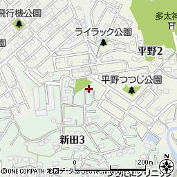 新田城山公園周辺の地図