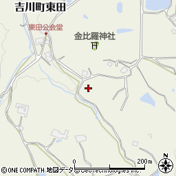 兵庫県三木市吉川町東田周辺の地図
