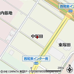 愛知県西尾市江原町中塚田周辺の地図
