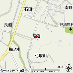 愛知県額田郡幸田町野場篭迫周辺の地図