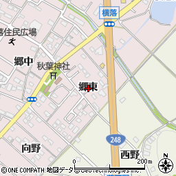 愛知県額田郡幸田町横落郷東周辺の地図