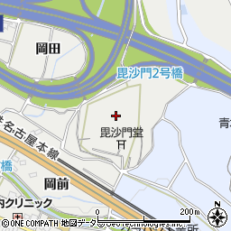愛知県豊川市長沢町毘沙門山周辺の地図