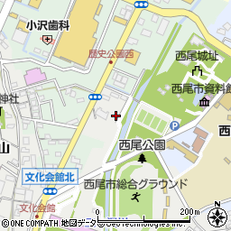 愛知県西尾市山下町城南周辺の地図