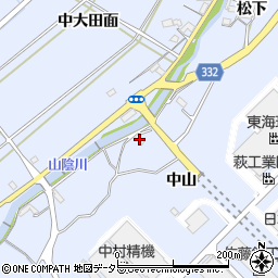愛知県豊川市萩町中山周辺の地図