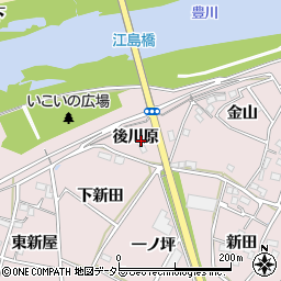 愛知県豊川市江島町後川原周辺の地図