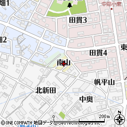 愛知県西尾市田貫町南山周辺の地図