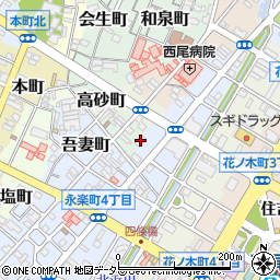 ファミリーマート西尾永楽町店周辺の地図