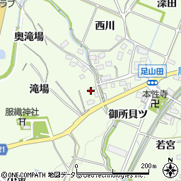 愛知県豊川市足山田町滝場周辺の地図