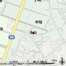 愛知県西尾市下町小山周辺の地図