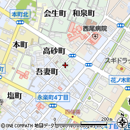 愛知県西尾市南旭町周辺の地図