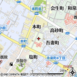 愛知県西尾市塩町周辺の地図