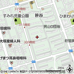 男山第４住宅３０８棟周辺の地図