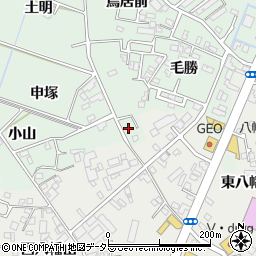 愛知県西尾市下町毛勝96周辺の地図