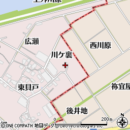 愛知県豊川市江島町川ケ裏周辺の地図
