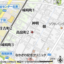 愛知県西尾市寄住町神明30周辺の地図