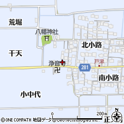 京都府八幡市戸津北小路105周辺の地図