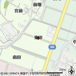 愛知県西尾市法光寺町（東田）周辺の地図