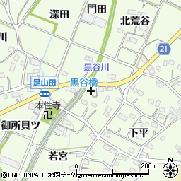 愛知県豊川市足山田町若宮59周辺の地図