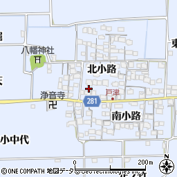 京都府八幡市戸津北小路42周辺の地図