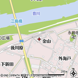愛知県豊川市江島町金山周辺の地図