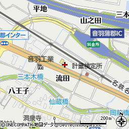 愛知県豊川市長沢町（流田）周辺の地図