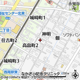 愛知県西尾市寄住町神明27周辺の地図