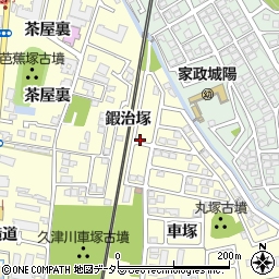 京都府城陽市平川（鍜治塚）周辺の地図