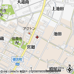 愛知県西尾市徳次町宮廻18-6周辺の地図
