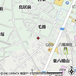 愛知県西尾市下町毛勝15-19周辺の地図