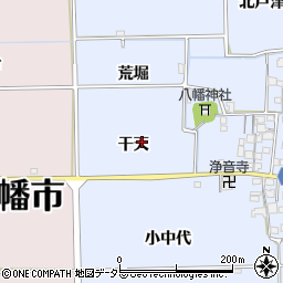 京都府八幡市戸津干天周辺の地図