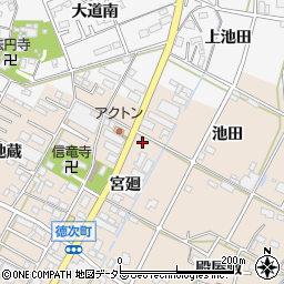 愛知県西尾市徳次町宮廻18-4周辺の地図