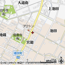 愛知県西尾市徳次町宮廻18-2周辺の地図