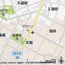愛知県西尾市徳次町宮廻18-3周辺の地図