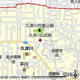久津川公民館周辺の地図