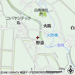 愛知県豊川市上長山町野添周辺の地図