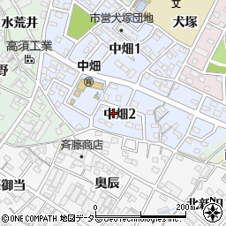 愛知県西尾市中畑町奥山周辺の地図