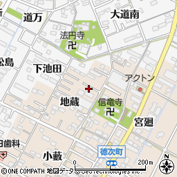 愛知県西尾市徳次町地蔵周辺の地図