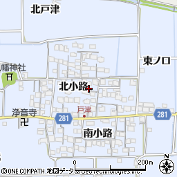 京都府八幡市戸津北小路27周辺の地図